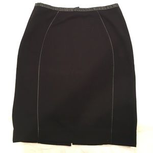 Faux leather trim, pencil skirt