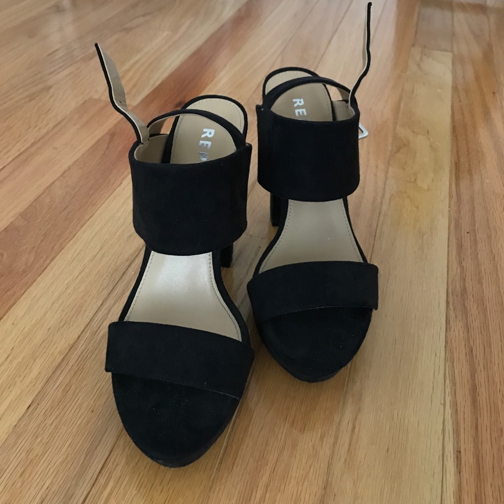 Black Platform Block Heel Worn Once Size 6