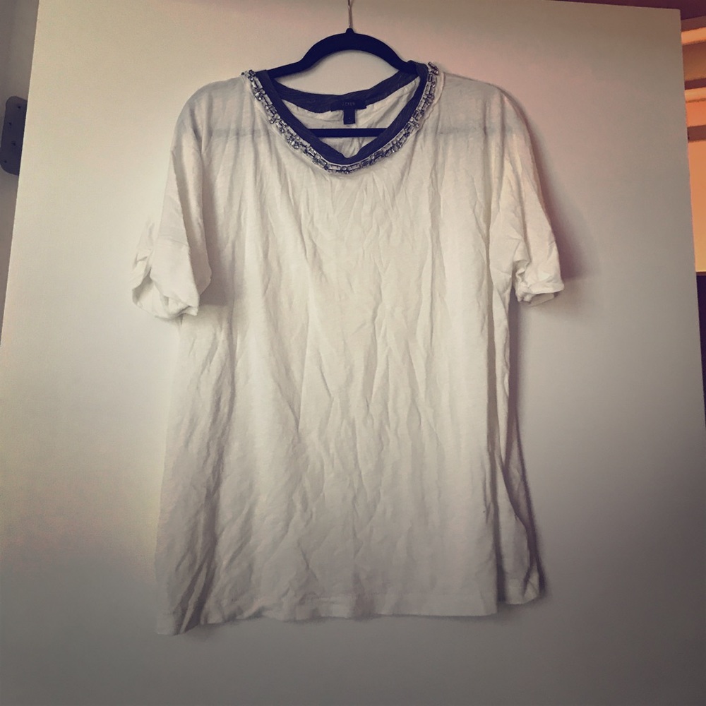 Jcrew embelished neckline top