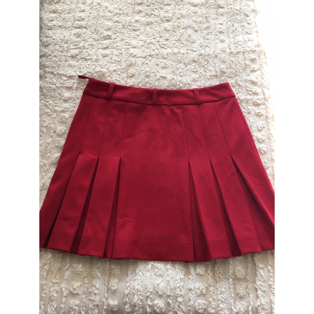 Red Pleated Skirt