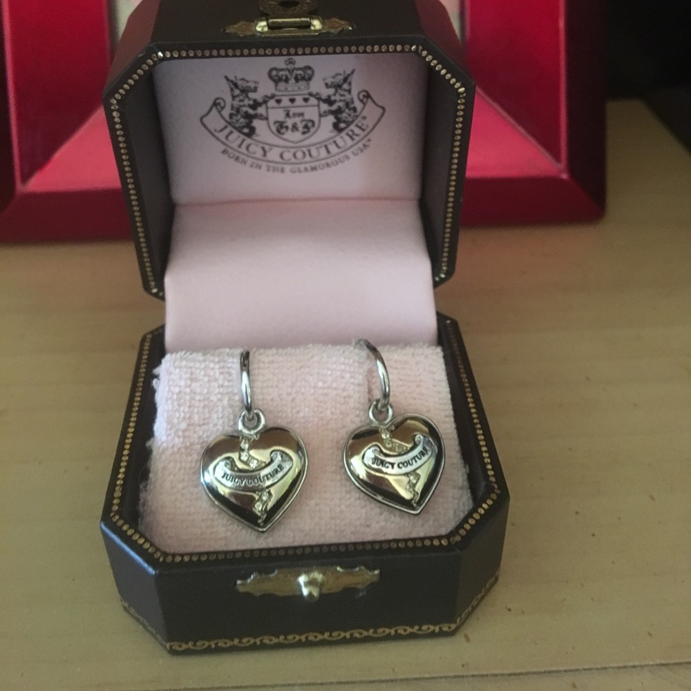 Juicy Couture dangling heart earrings