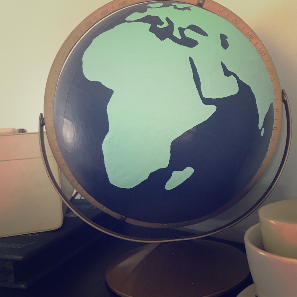 Painted globe chic decor!