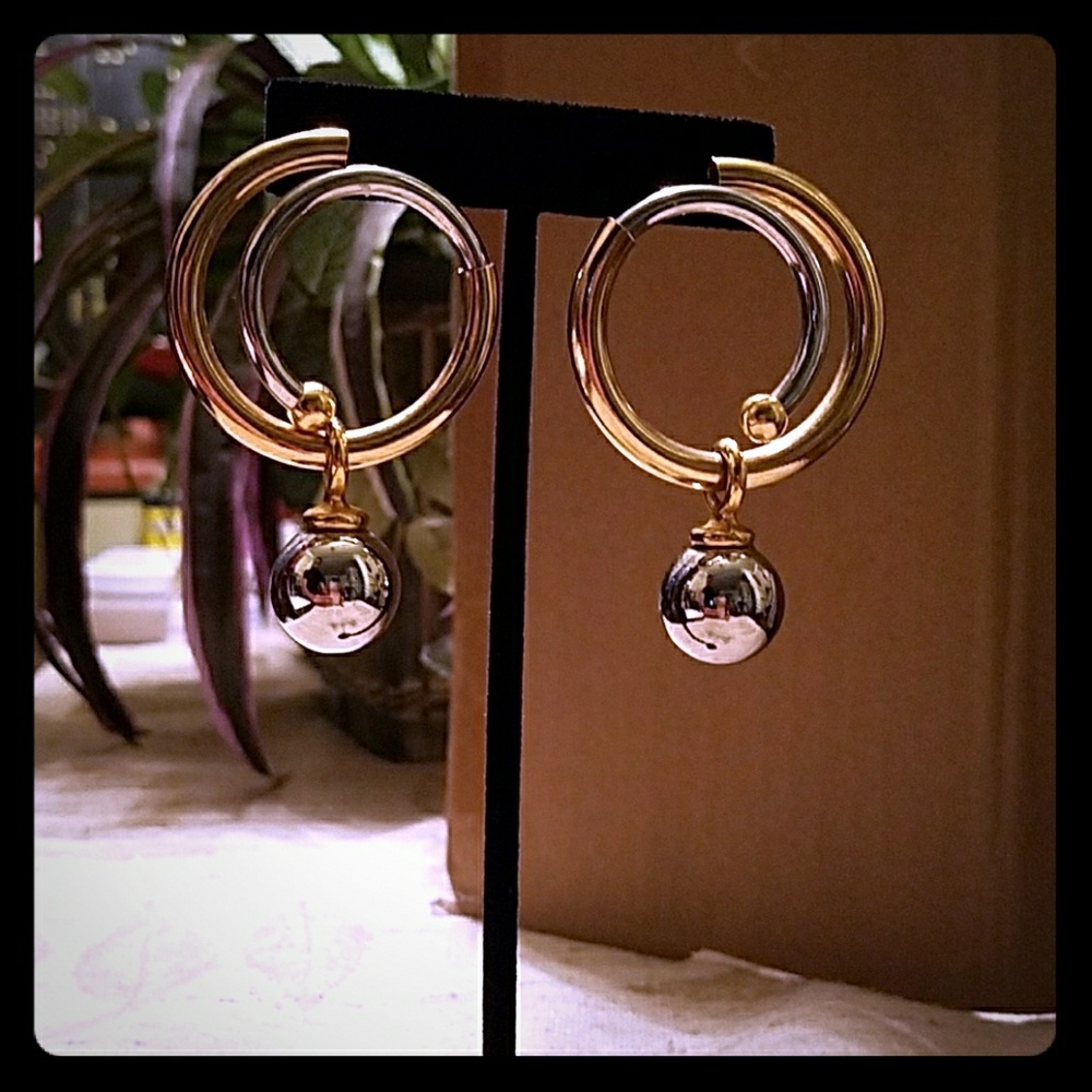 Silver and Gold plated hoop Earrings