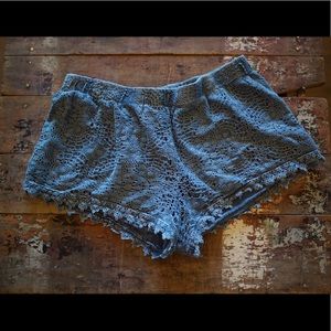 Blue Crochet shorts