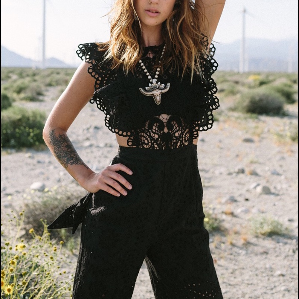 🦋 Nightcap Free People Eyelet Anglaise Jumpsuit