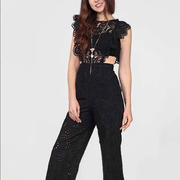 🦋 Nightcap Free People Eyelet Apron Jumpsuit - Picture 4 of 5