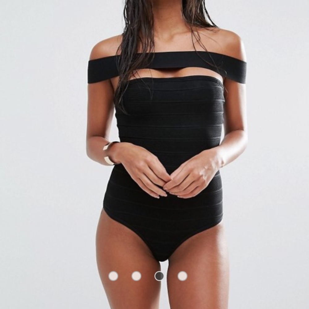 Misguided Bandage Bardot Style One Piece Size 10