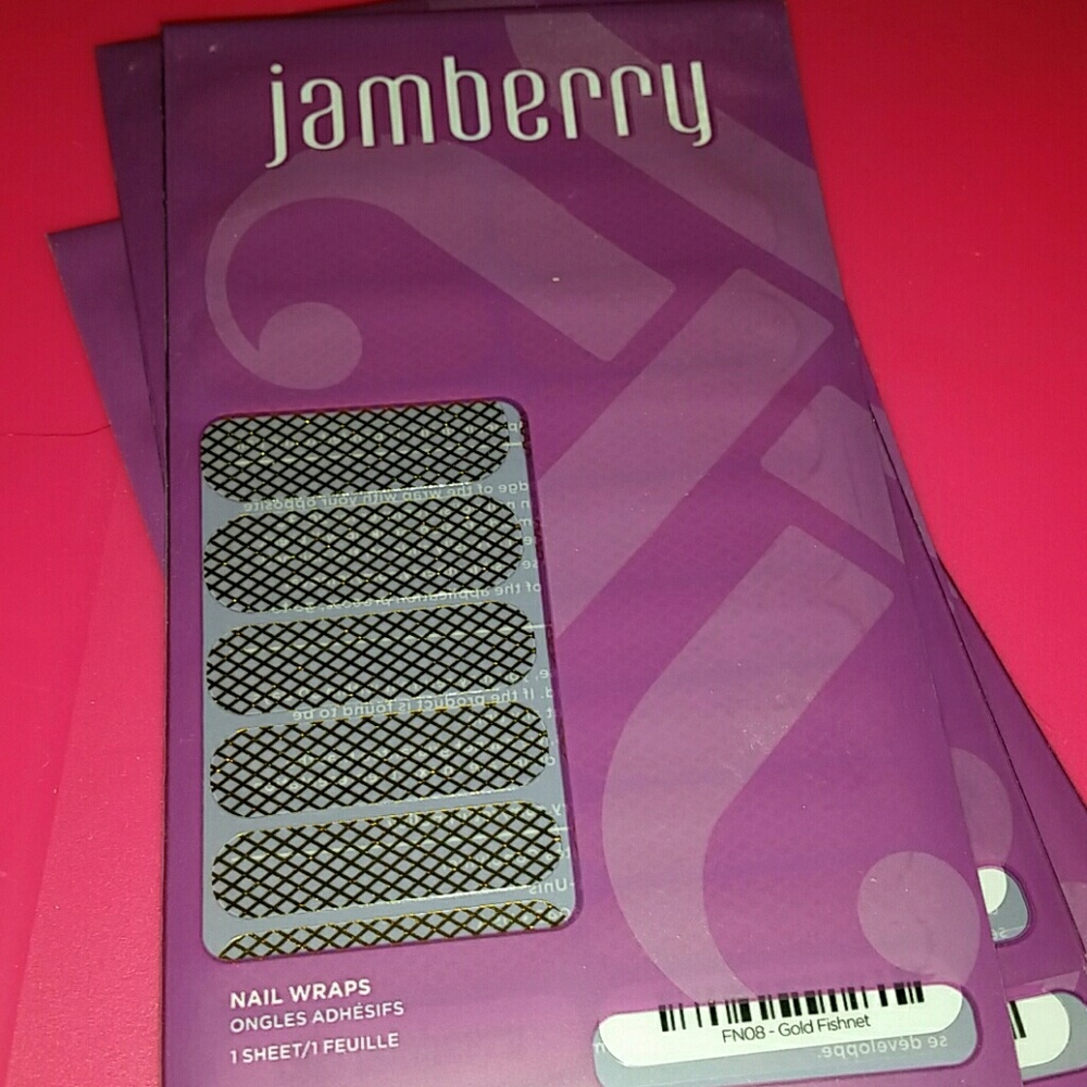 Brand new Jamberry Gold Fishnet nail wraps