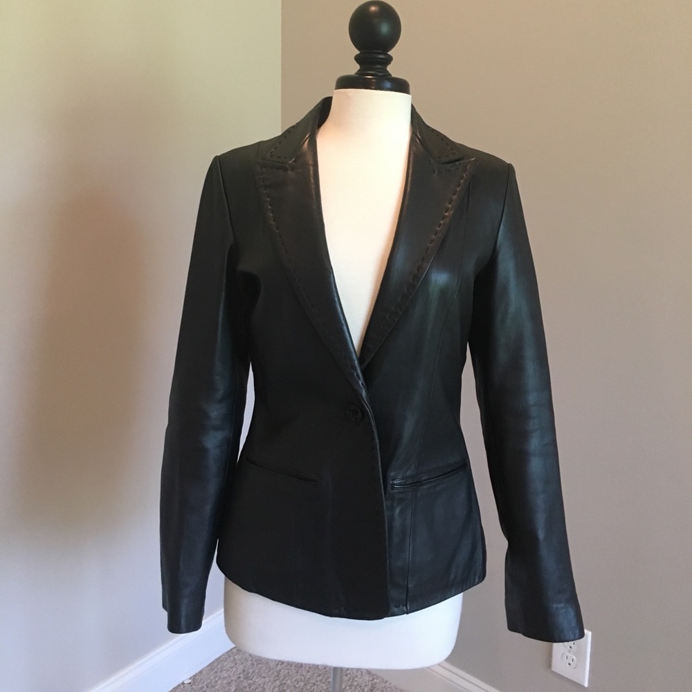 Genuine leather blazer by Wilsons