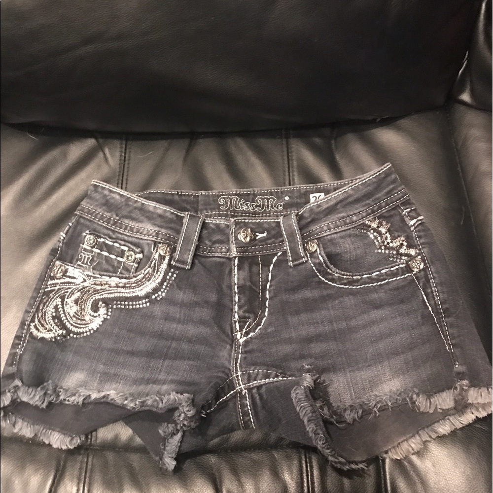 Miss Me black bling shorts.