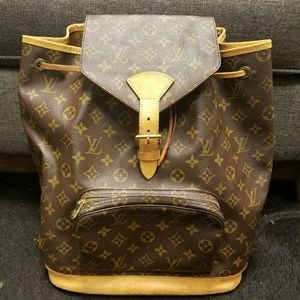 Auth.Louis Vuitton Monogram Montsouris GM Backpack