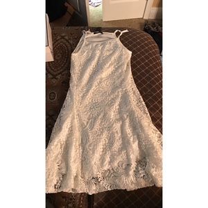 white lace halter dress