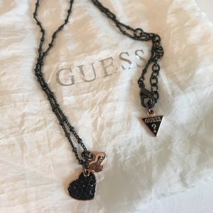 Guess Rhinestone heart necklace