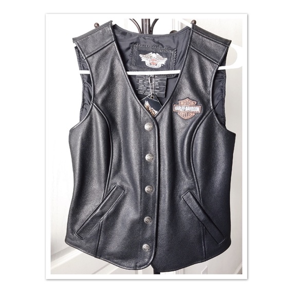 Harley Davidson Leather Vest (women) - Picture 1 of 4