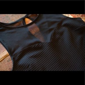 Black Mesh Top Ribbed Dress F21