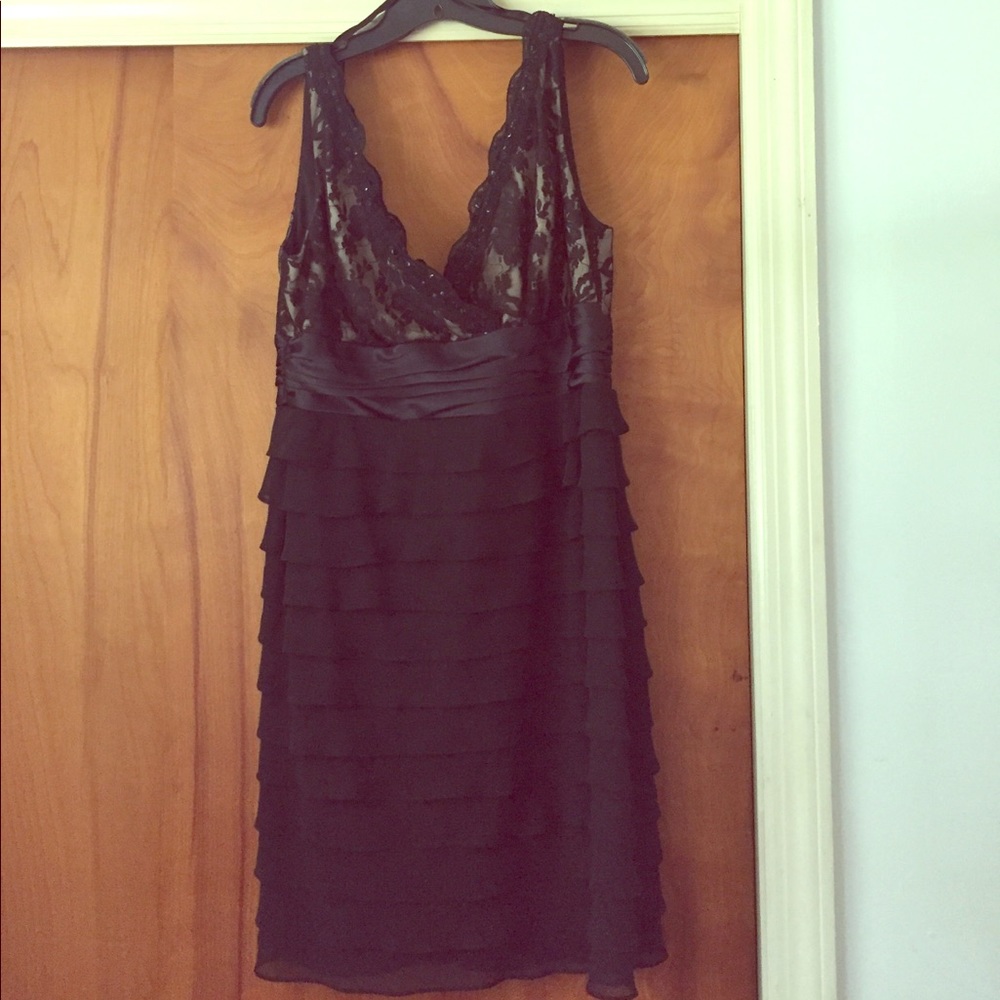 Women's formal dress with lace top