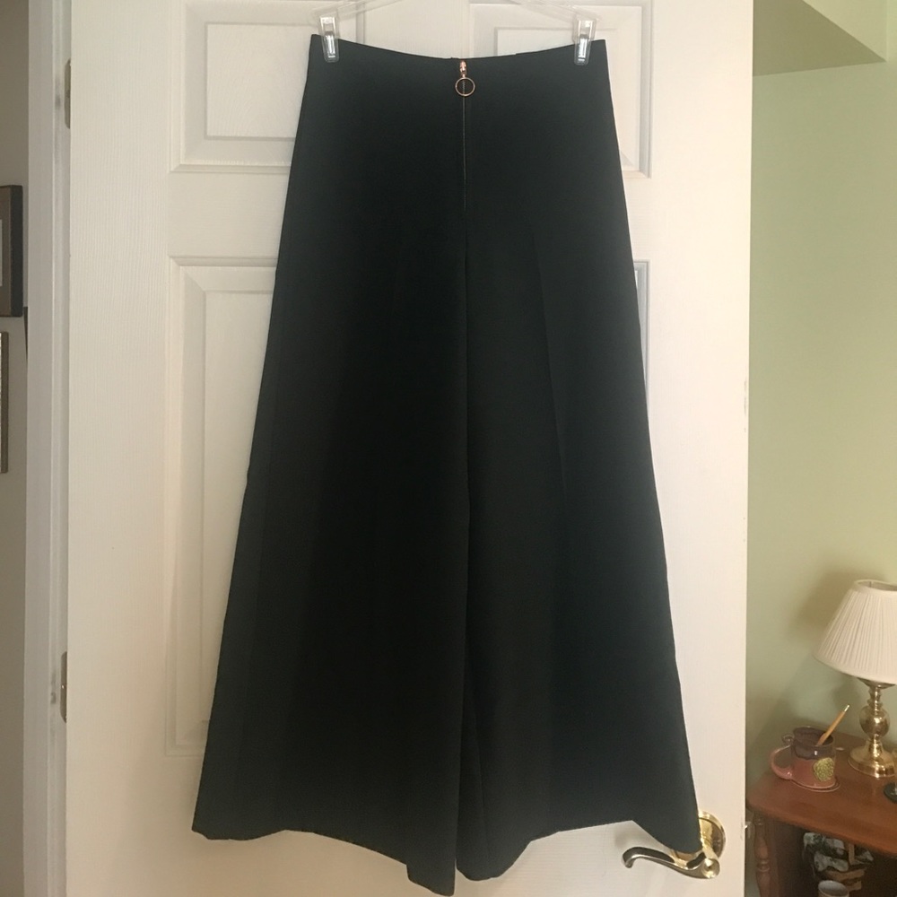 Topshop zip front crop wide trousers
