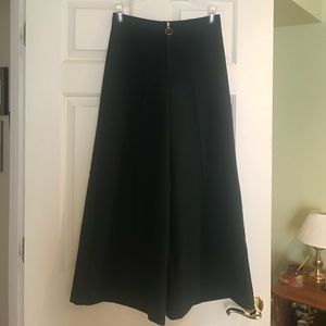 Topshop zip front crop wide trousers