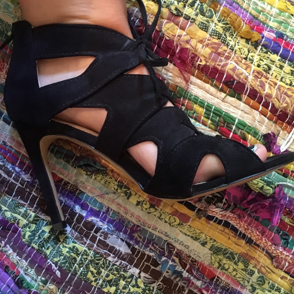 Black Velvet Express Heels