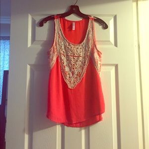 Pink sleeveless blouse