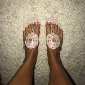 Pink gel jack rogers