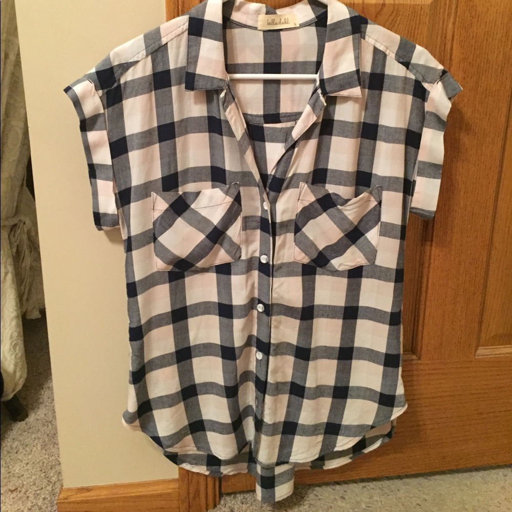 Bella Dahl Size SM Flap Pocket Plaid Shirt