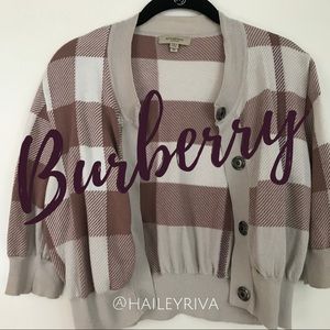 Classic Burberry XL Crop Cardigan (fits M/L too)