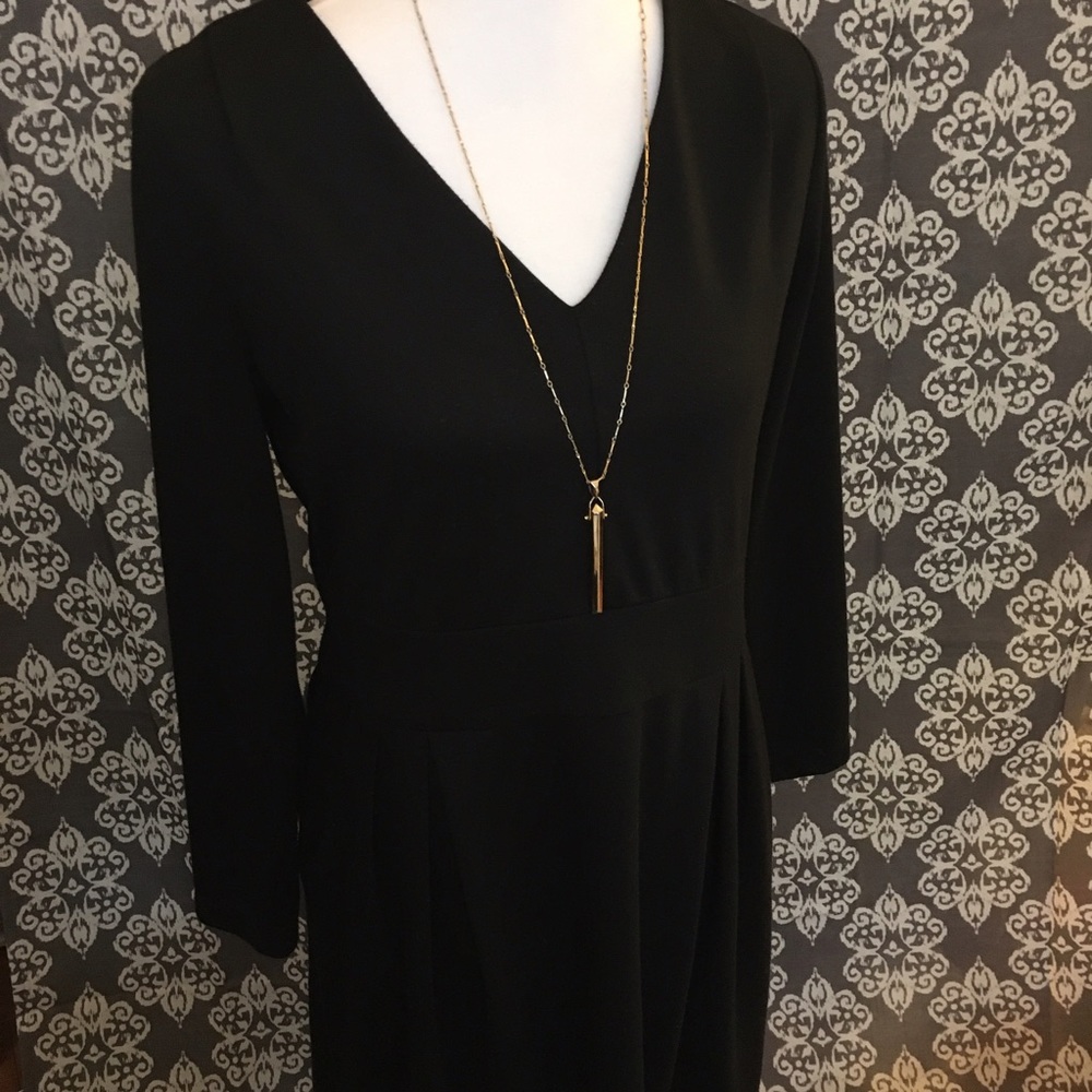 Lands' End V-neck black dress
