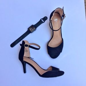 H&M Black Ankle Strap Heels