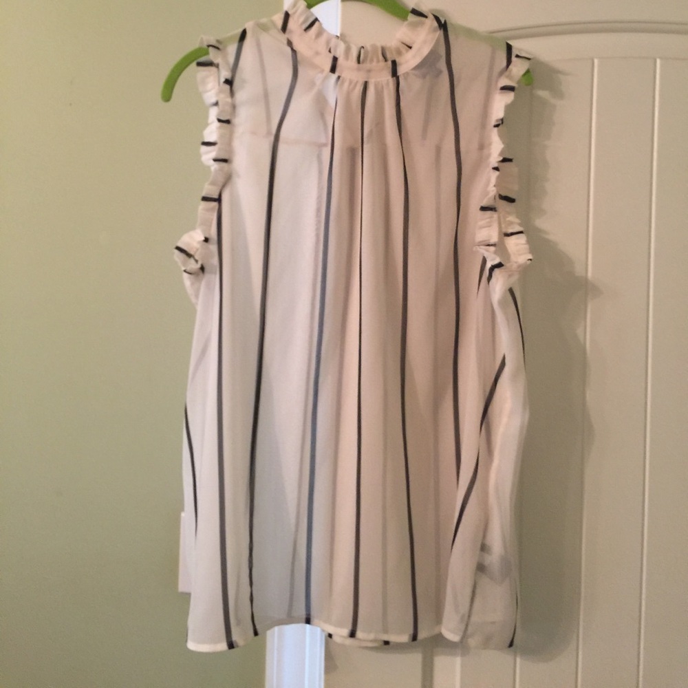 Cream and black striped top