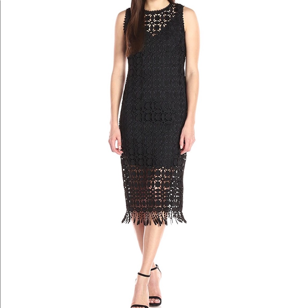 Gorgeous! Shelli Segal Black lace Midi Fringe 🎀