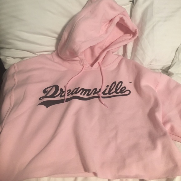 pink hooded t shirt