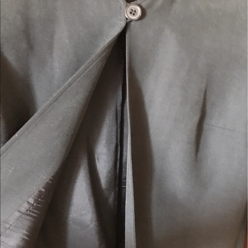 Black Silk Jacket. Single Button Closure. - image 4