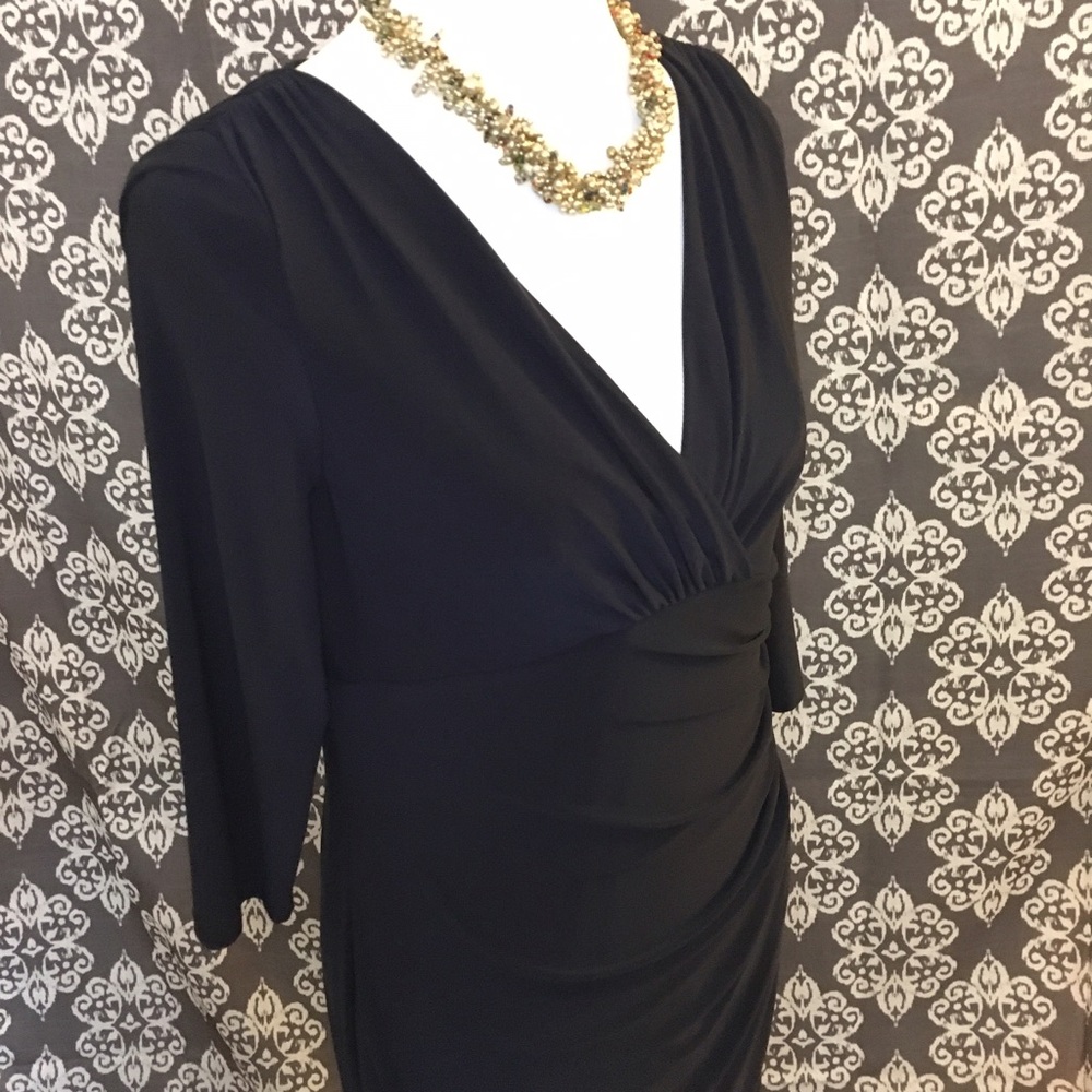 Lauren navy faux-wrap dress