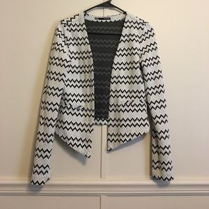 Black and white chevron blazer