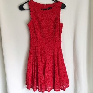 Red lace dress