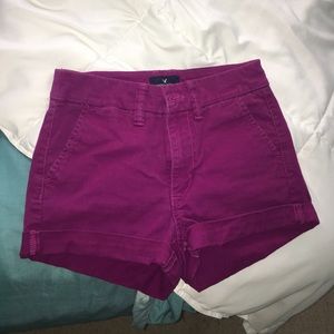 purple high-rise american eagle shorts