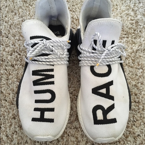adidas human race white