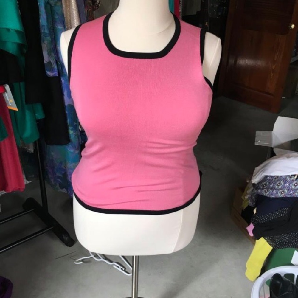 Pink with black trim tank