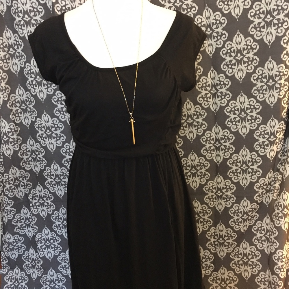 Garnet Hill black dress with ruching
