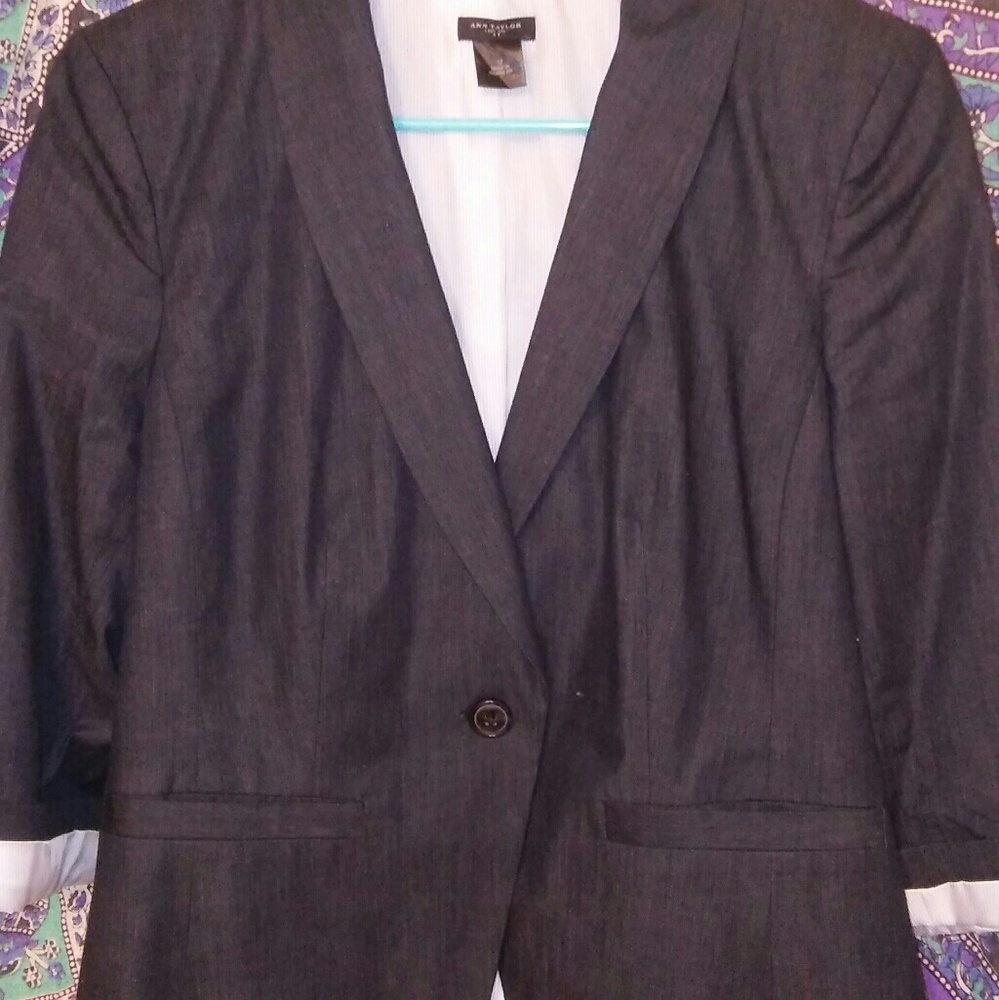 Ann Taylor Dark Denim Blazer ~ 10