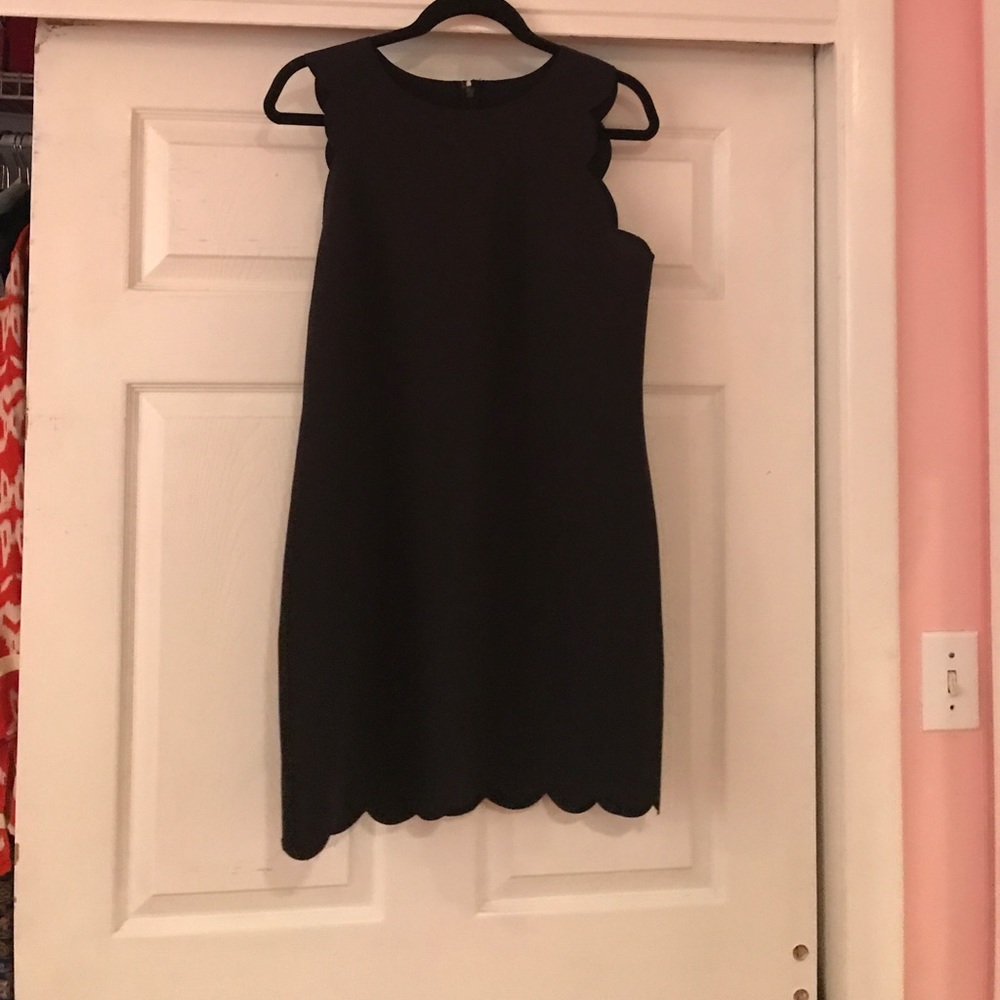 scallop j crew dress
