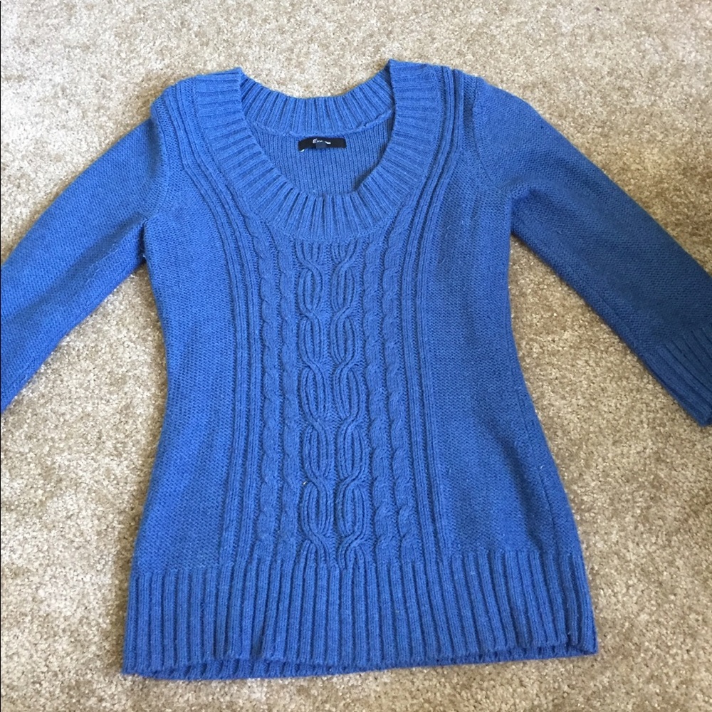 blue knit express sweater