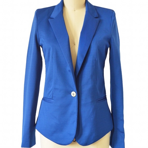 Electric Blue Women's Blazer Jacket - Picture 2 of 4