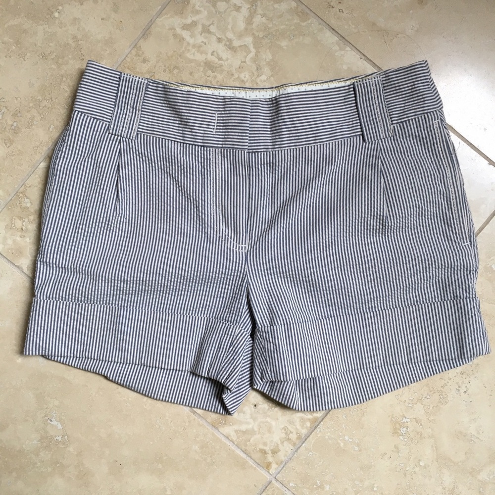 J. Crew Size 0 City Fit Cuffed Seersucker Shorts