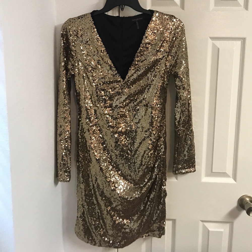 Gold sequin dress