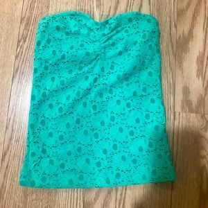 Aerie green girly tube top
