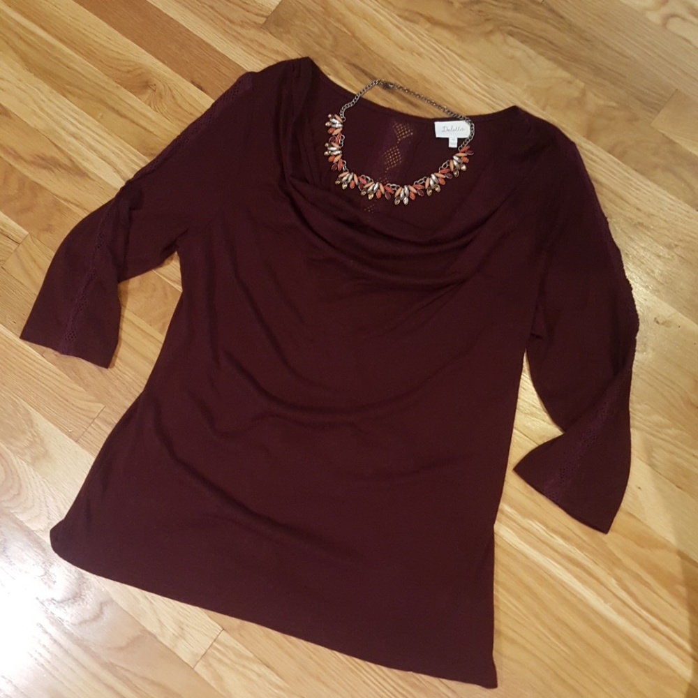 Anthropologie Lace Accent Top