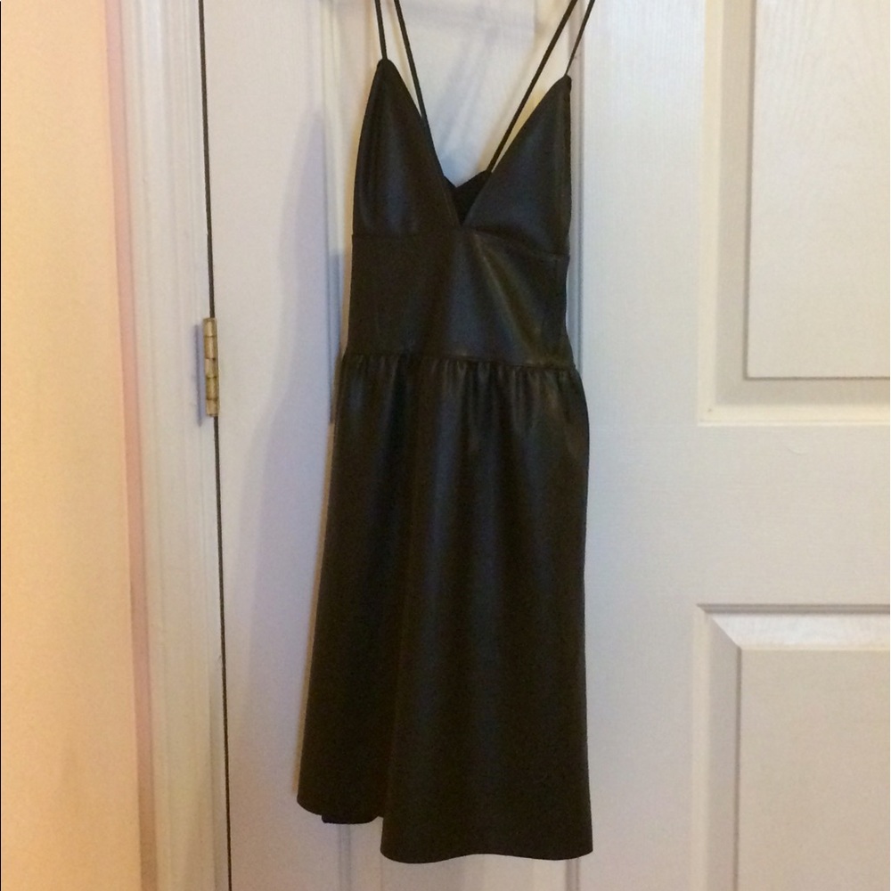 Black faux leather Zara dress