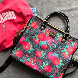 Betsey Johnson Skulls & Flowers Laptop Bag